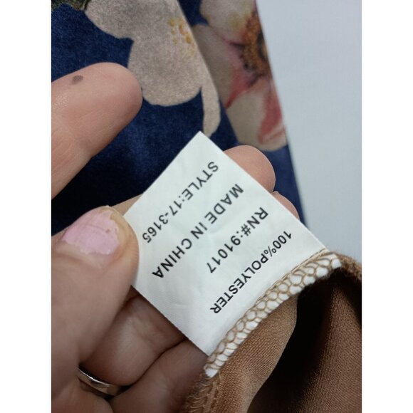 Solitaire Anthropologie Womens Faux Suede Floral Jacket Medium Blue Open BOHO - Picture 5 of 9